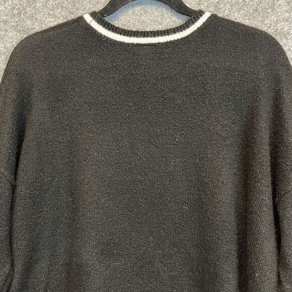 TORRID Sweater Size 2X Black Red Sequin Plaid Lips Crew Neck Pullover Festive - Picture 15 of 16